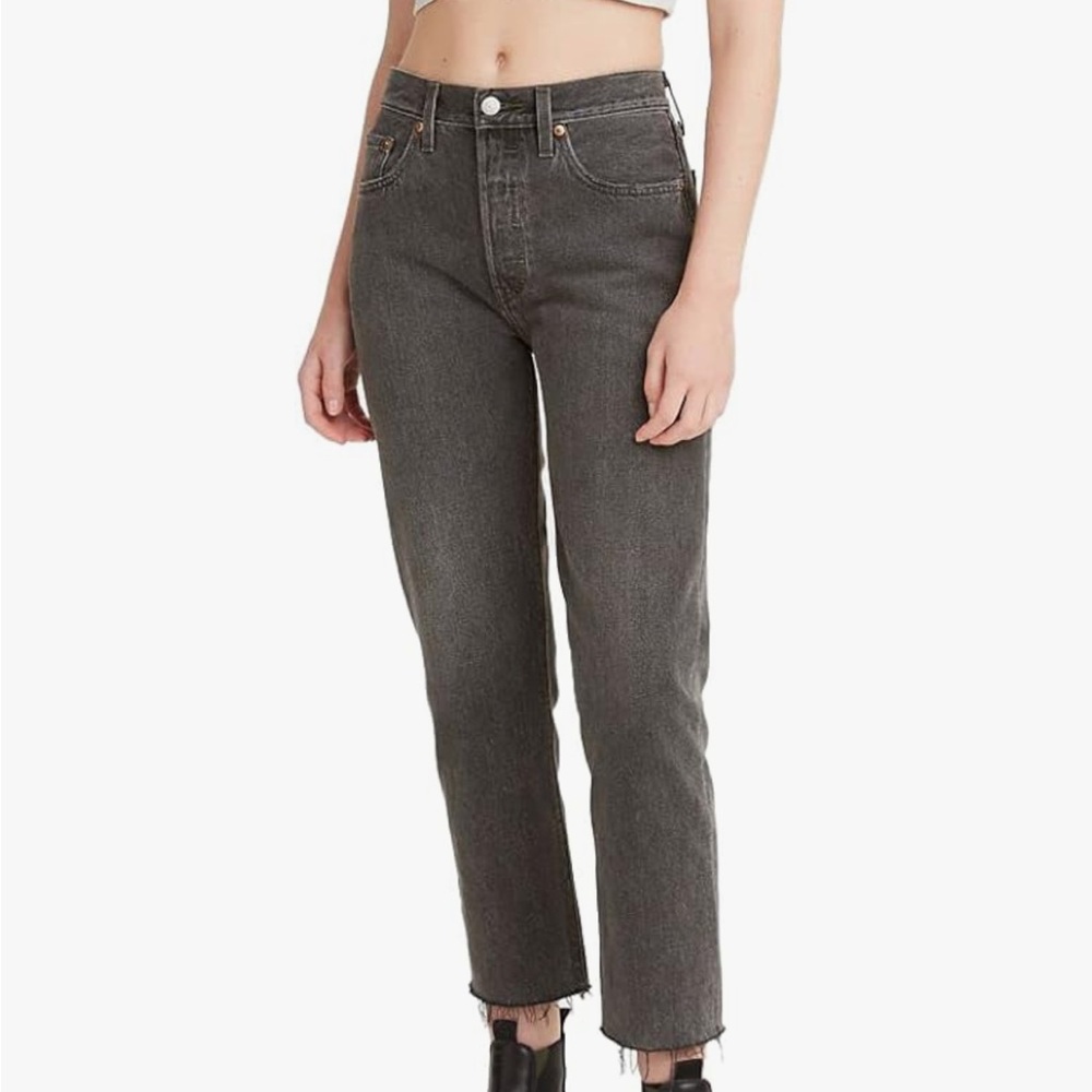 Levi's Premium Women's 501 High Rise Cropped Jeans Size 28 - Black/Grey